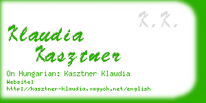 klaudia kasztner business card